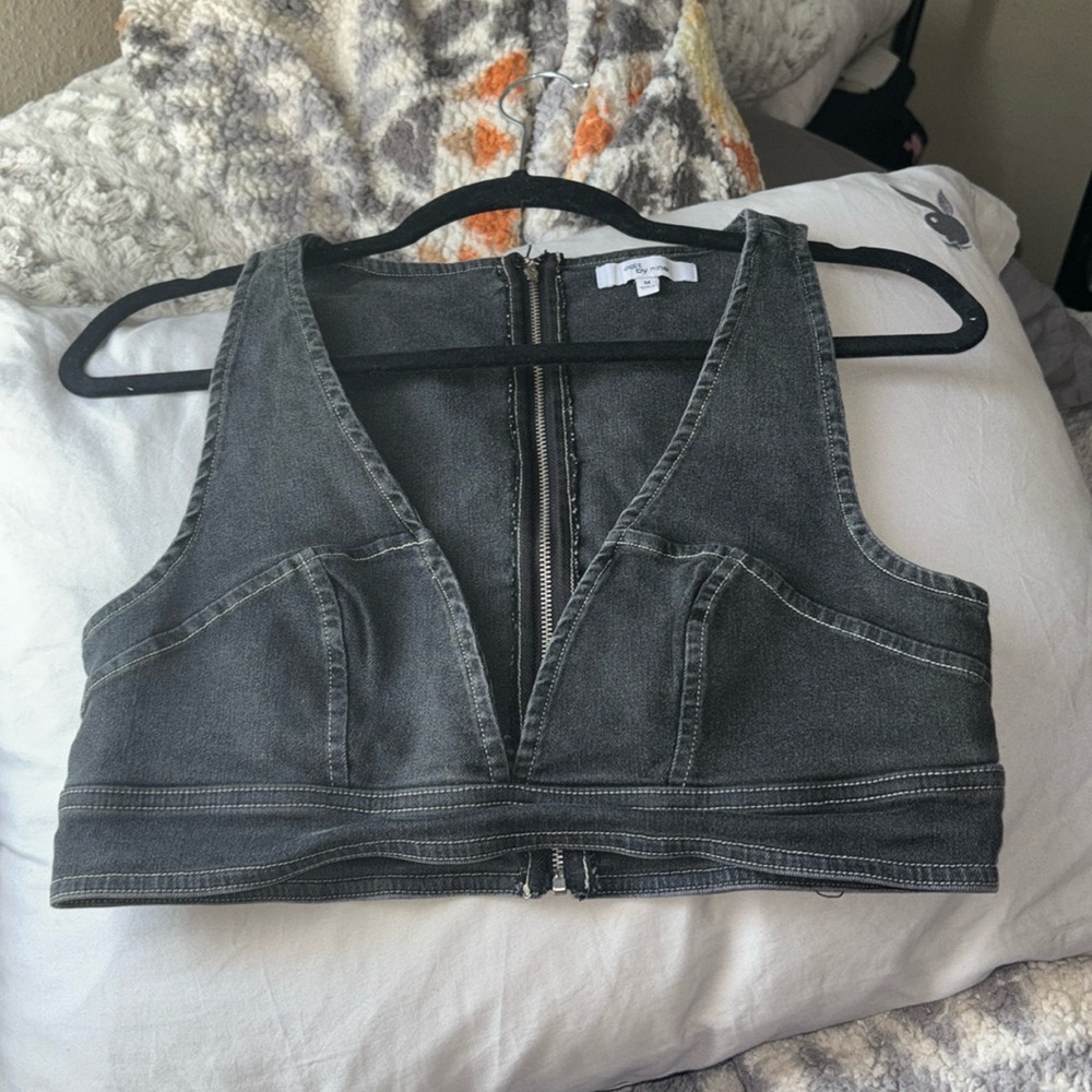 Grey denim top